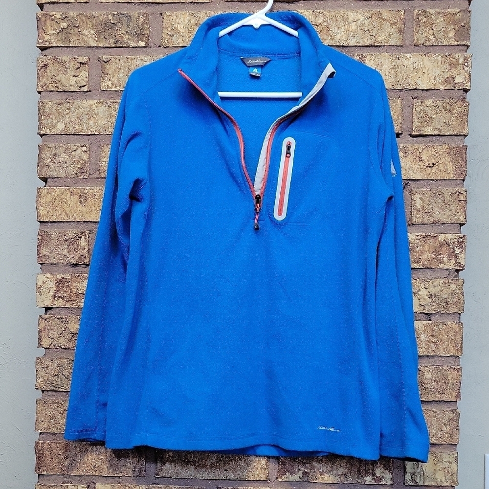 Eddie Bauer Women's Blue Half-Zip Pullover Size Large